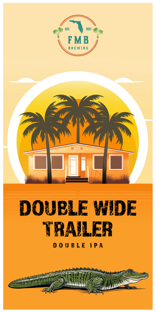 Double Wide Trailer Double IPA Tap Handle Sticker