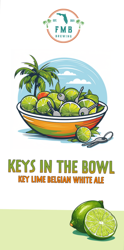 Keys In The Bowl Key Lime Belgian White Ale Tap Handle Sticker